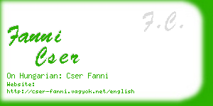 fanni cser business card